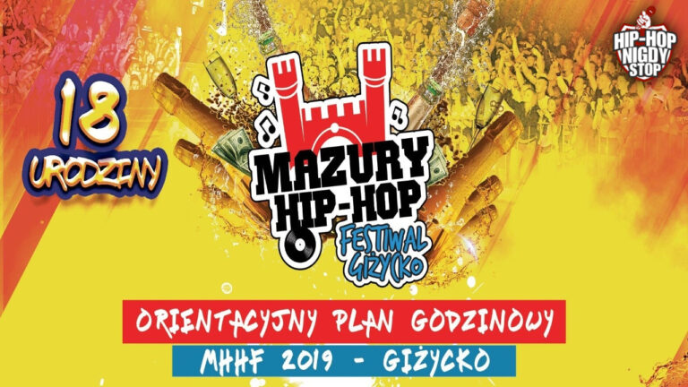 Line-up godzinowy 18-tej edycji Mazury Hip Hop Festiwal 2019!